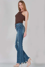 HIGH RISE BOOT CUT WITH DESTROY
