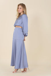 Dressed Up Satin Two Piece Mermaid Dress Set