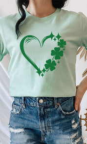 Lucky Clover Heart Graphic Tee