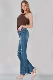 HIGH RISE BOOT CUT WITH DESTROY