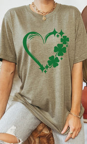 Lucky Clover Heart Graphic Tee