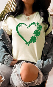 Lucky Clover Heart Graphic Tee