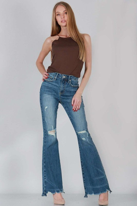 HIGH RISE BOOT CUT WITH DESTROY