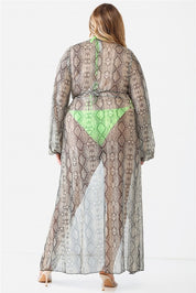 Multicolor Paisley Long Sleeve Kimono/Cover Up