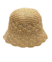 HANDMADE CROCHET FOLDABLE STRAW BUCKET HAT